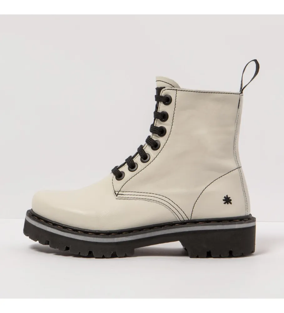 Botines de piel blanco