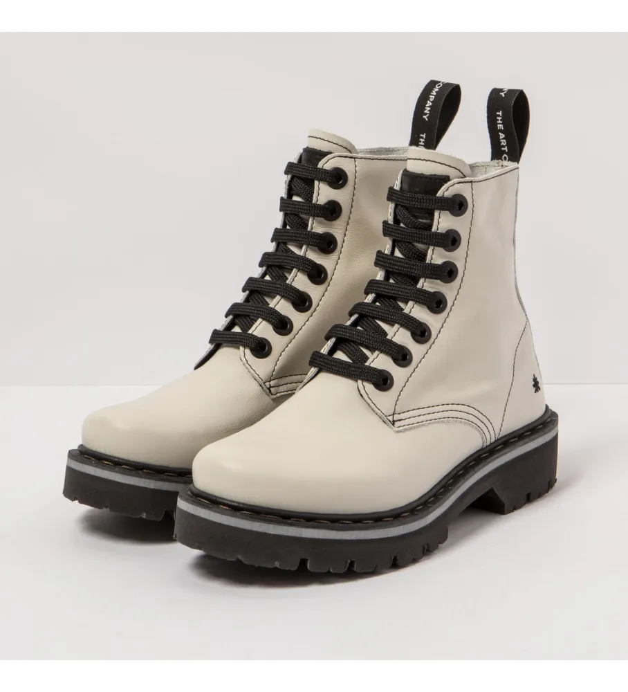 Botines de piel blanco
