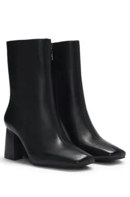 Botines de piel sintética con tacón en bloque