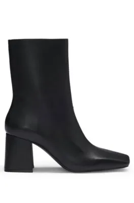 Botines de piel sintética con tacón en bloque
