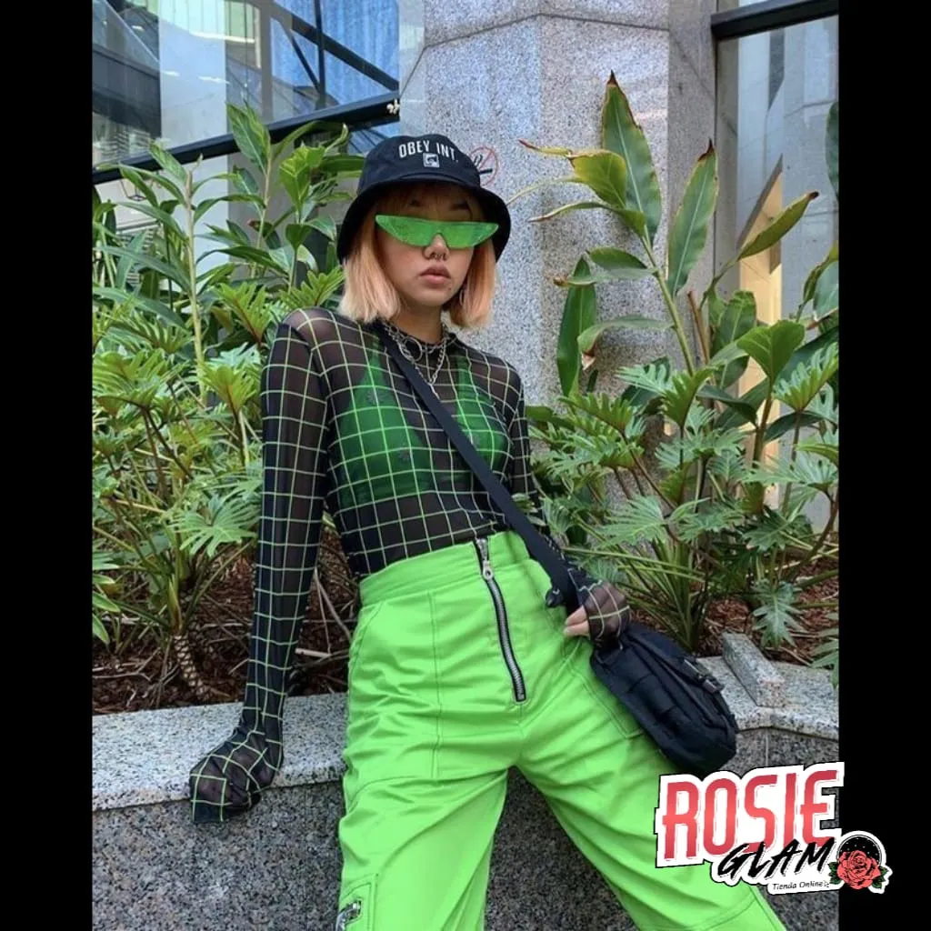 CAMIBUZO MALLA DE CUADROS  ROSIEGLAM