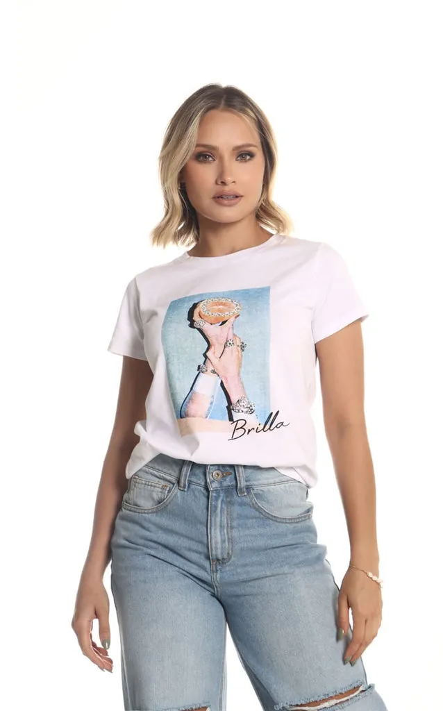 Camiseta Blanca Brilla