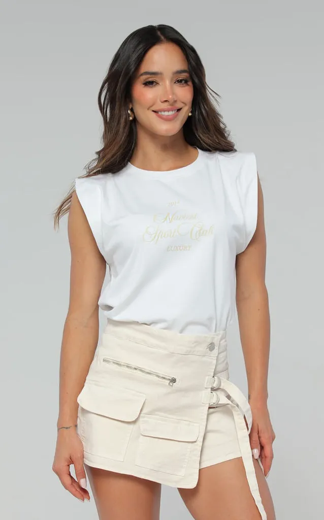 Camiseta Blanca Estampada