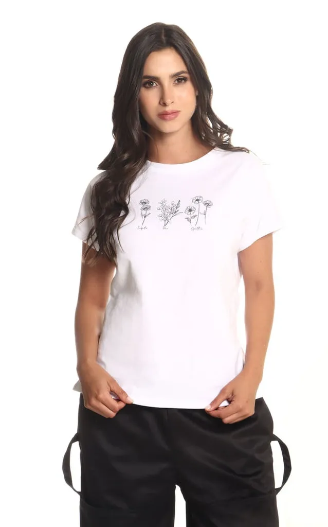 Camiseta Blanca Manga Rodada