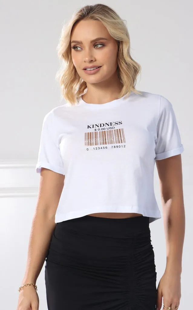 Camiseta blanca tipo cropped