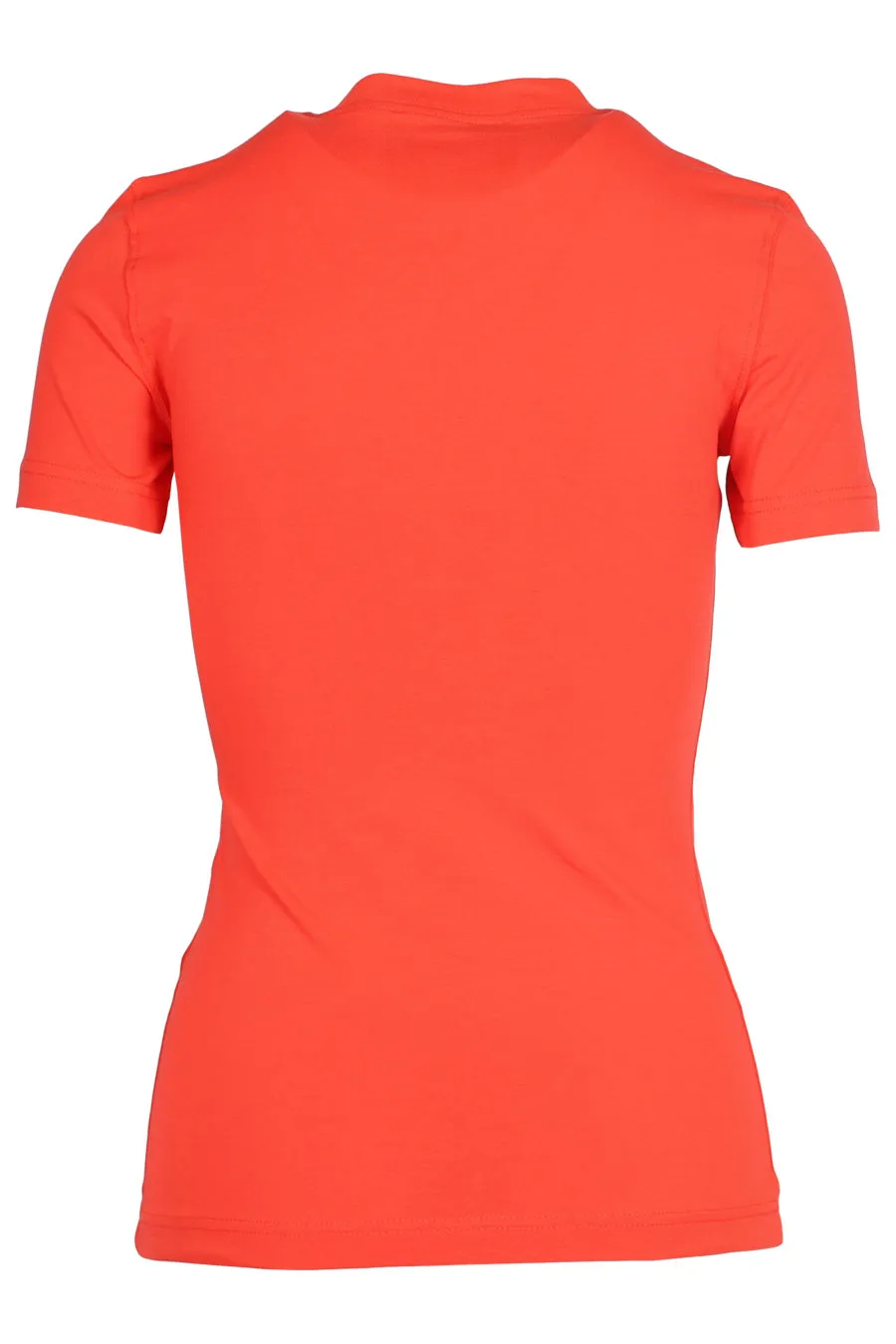 Camiseta color coral con logo plateado