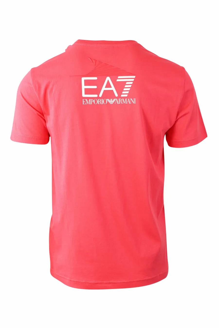 Camiseta color coral con minilogo en parche rectangular