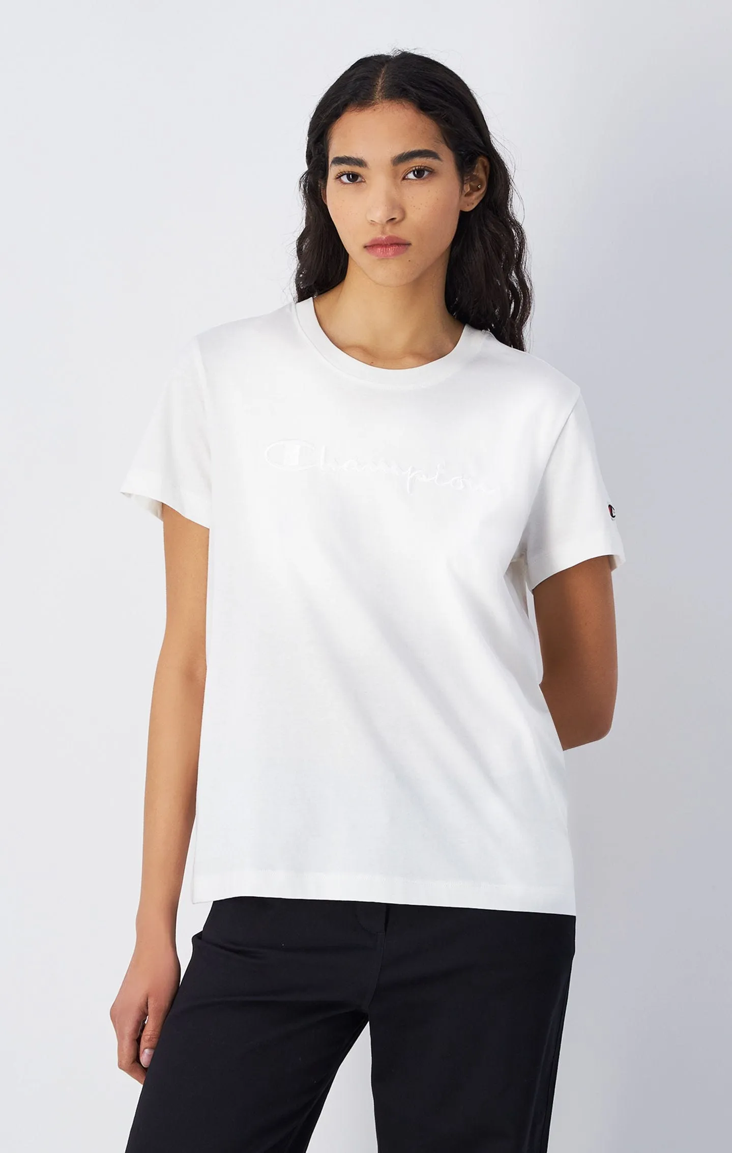 Camiseta de punto con logotipo grande a tono