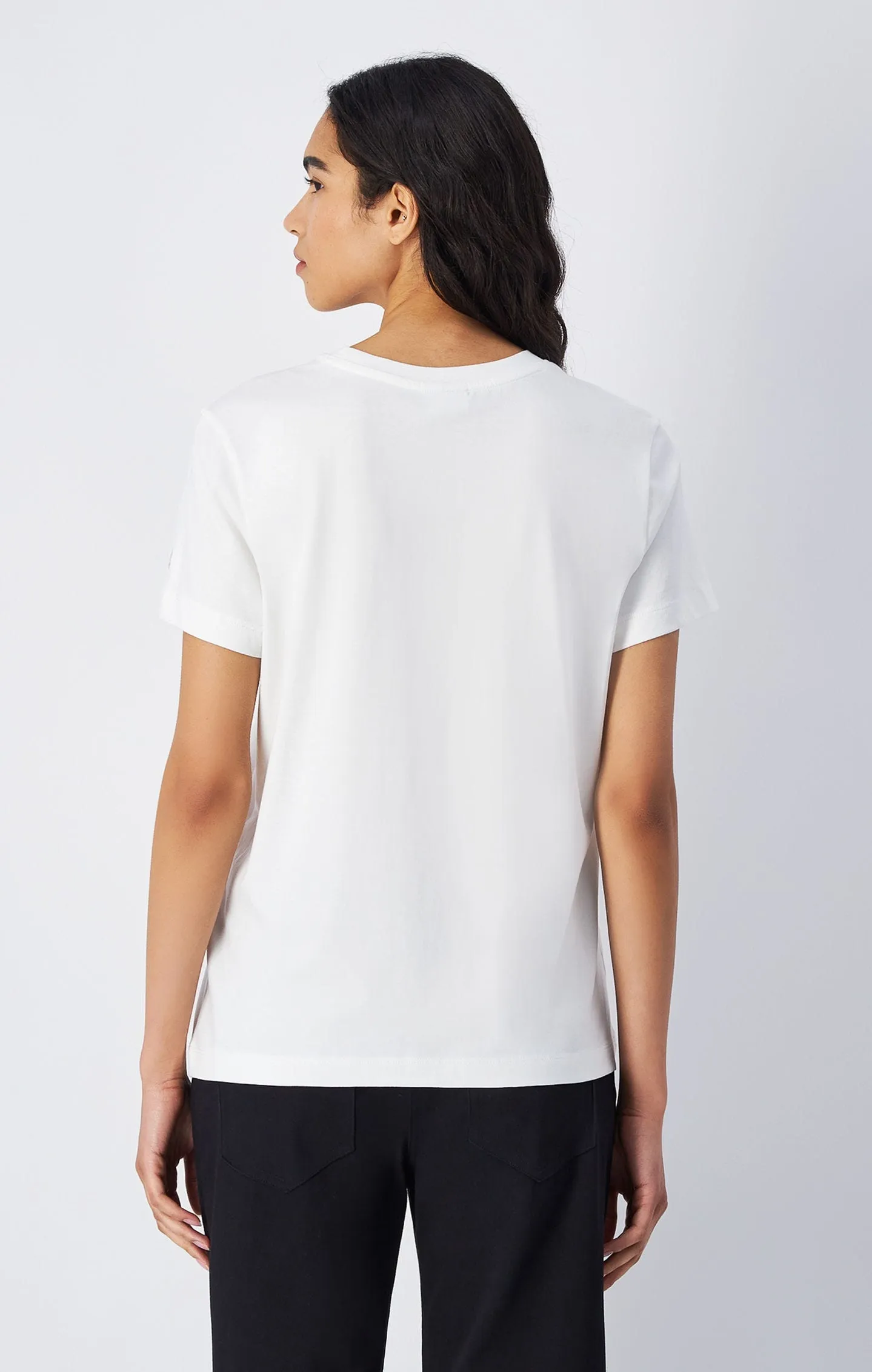 Camiseta de punto con logotipo grande a tono