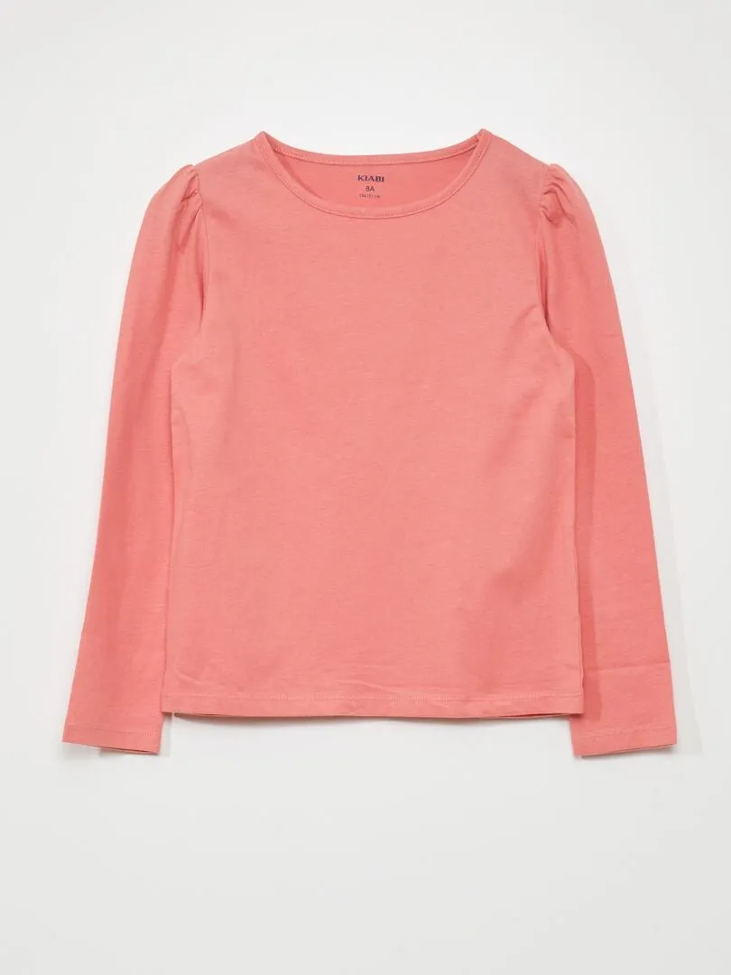 CAMISETA DE PUNTO DE MANGA LARGA  ROSA