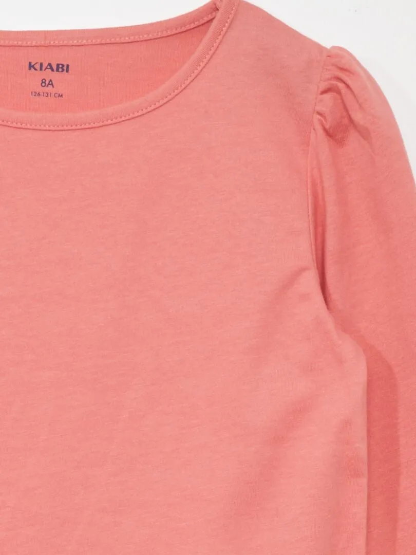 CAMISETA DE PUNTO DE MANGA LARGA  ROSA