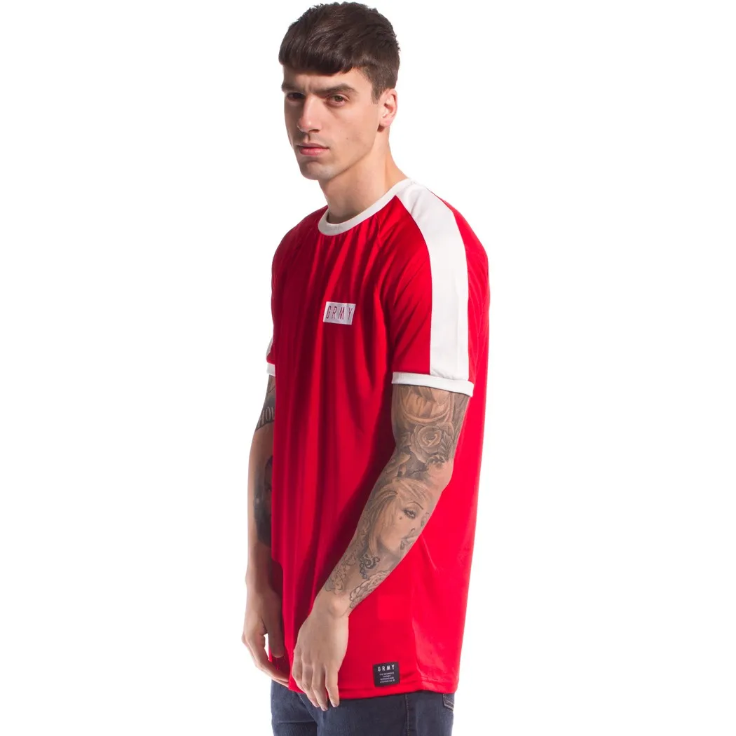 CAMISETA GRIMEY MANGA CORTA UNISEX STICK UP POLYESTER TEE SS17 RED REF. GA438RED ROJA DETALLES BLANCO