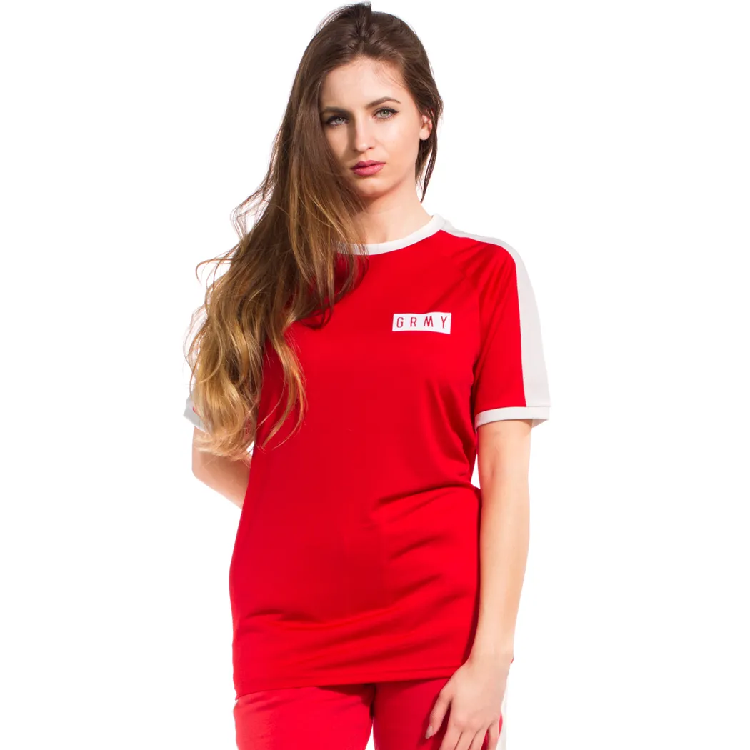 CAMISETA GRIMEY MANGA CORTA UNISEX STICK UP POLYESTER TEE SS17 RED REF. GA438RED ROJA DETALLES BLANCO