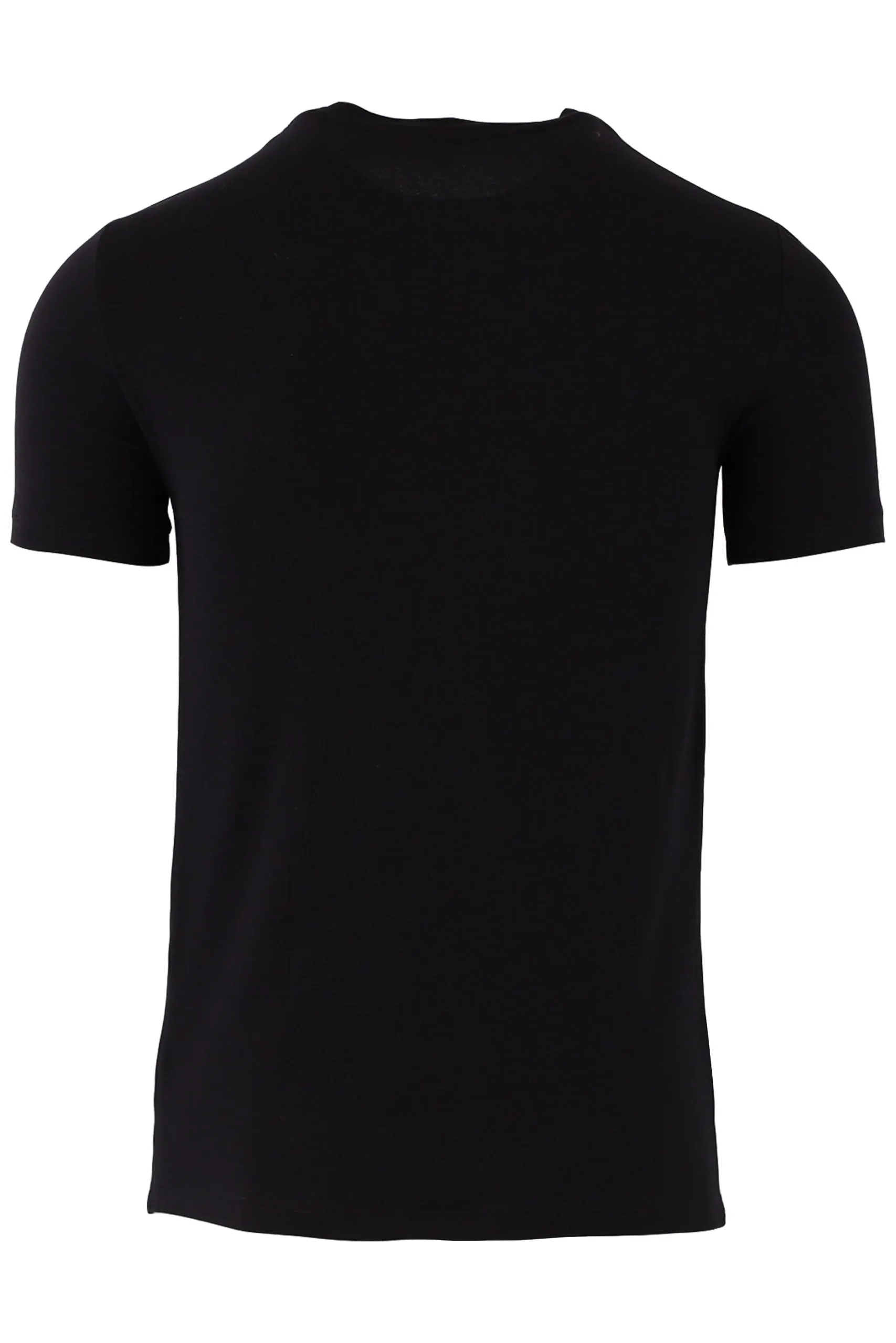 Camiseta interior negra con logo plateado bordado