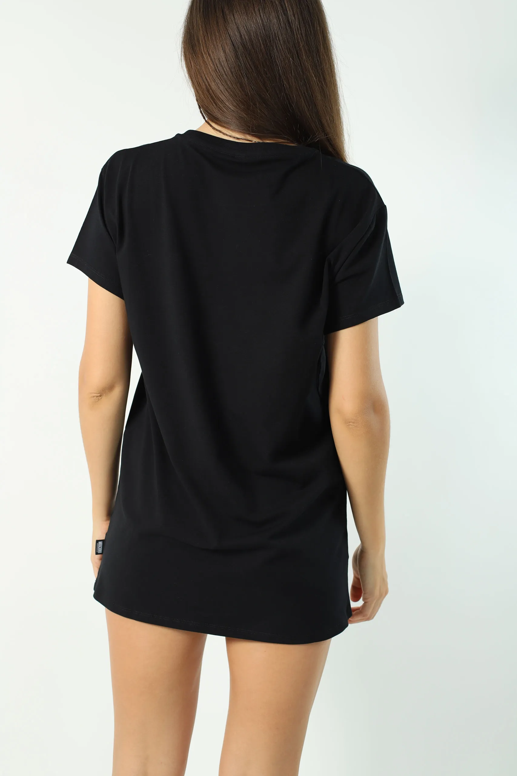 Camiseta maxi negra con minilogo oso underbear
