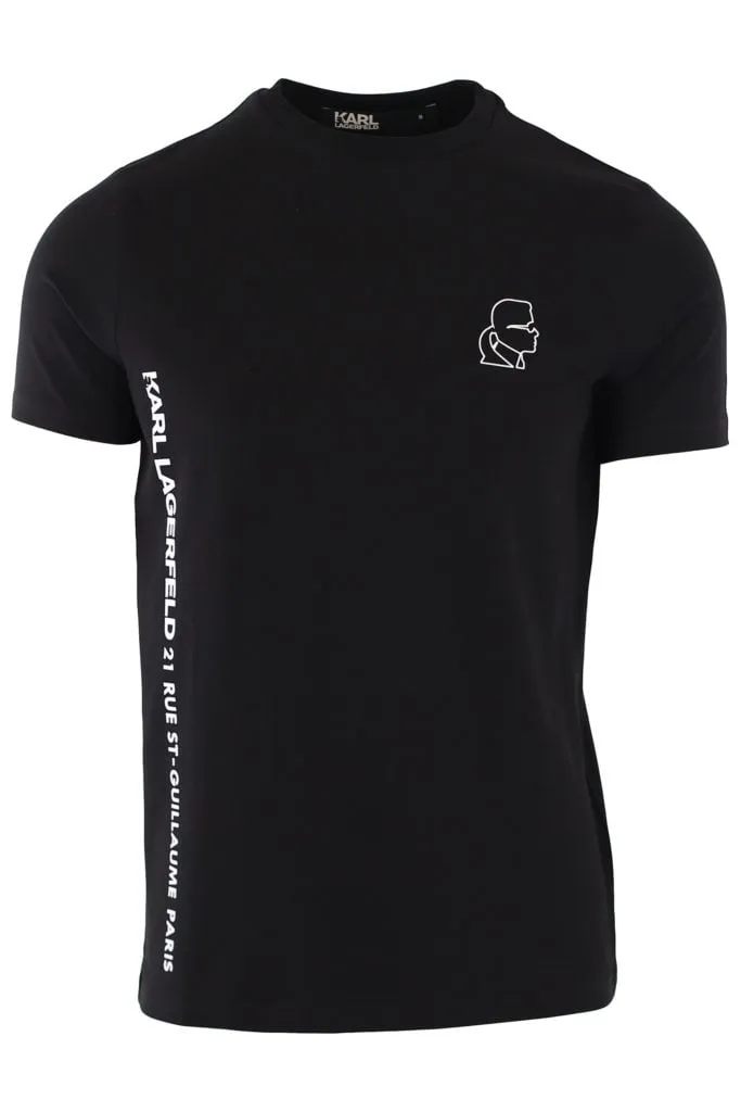 Camiseta negra con logo lateral pequeño