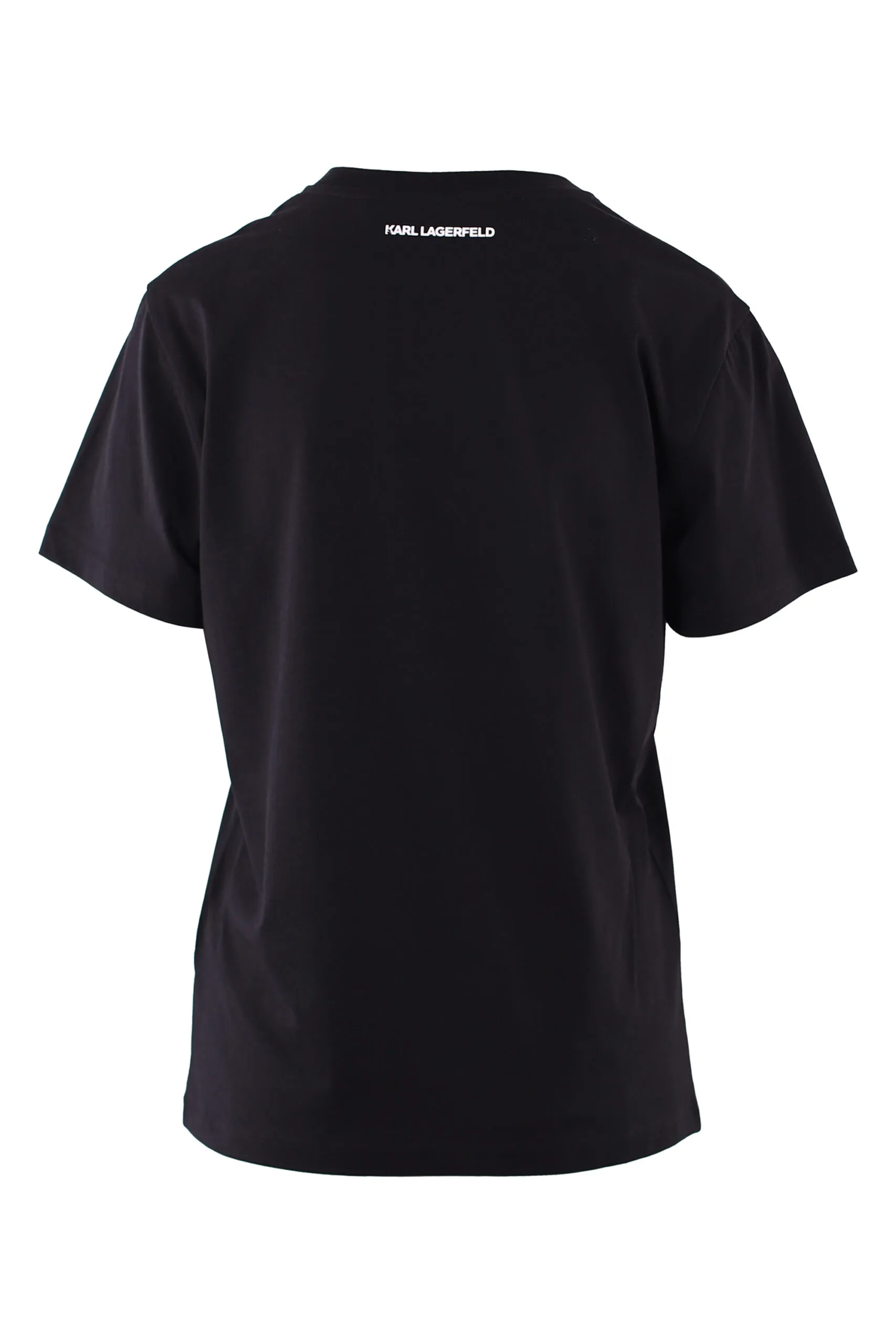 Camiseta negra con logo monograma en cuadrado