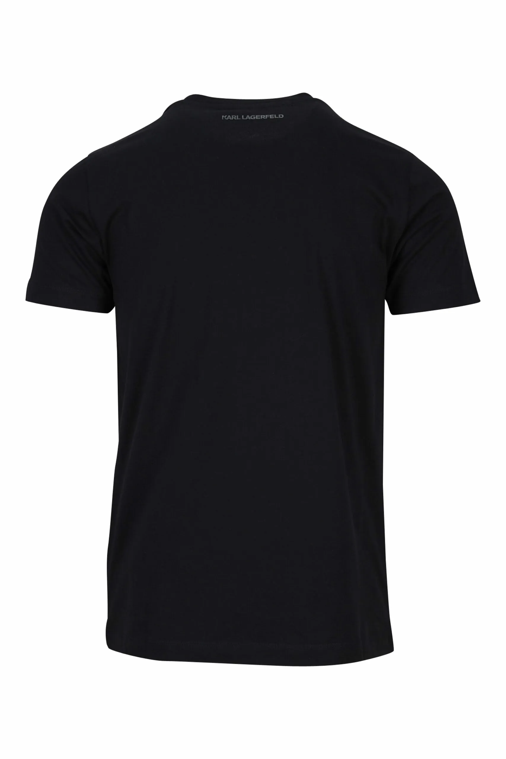 Camiseta negra con maxilogo de goma monocromático