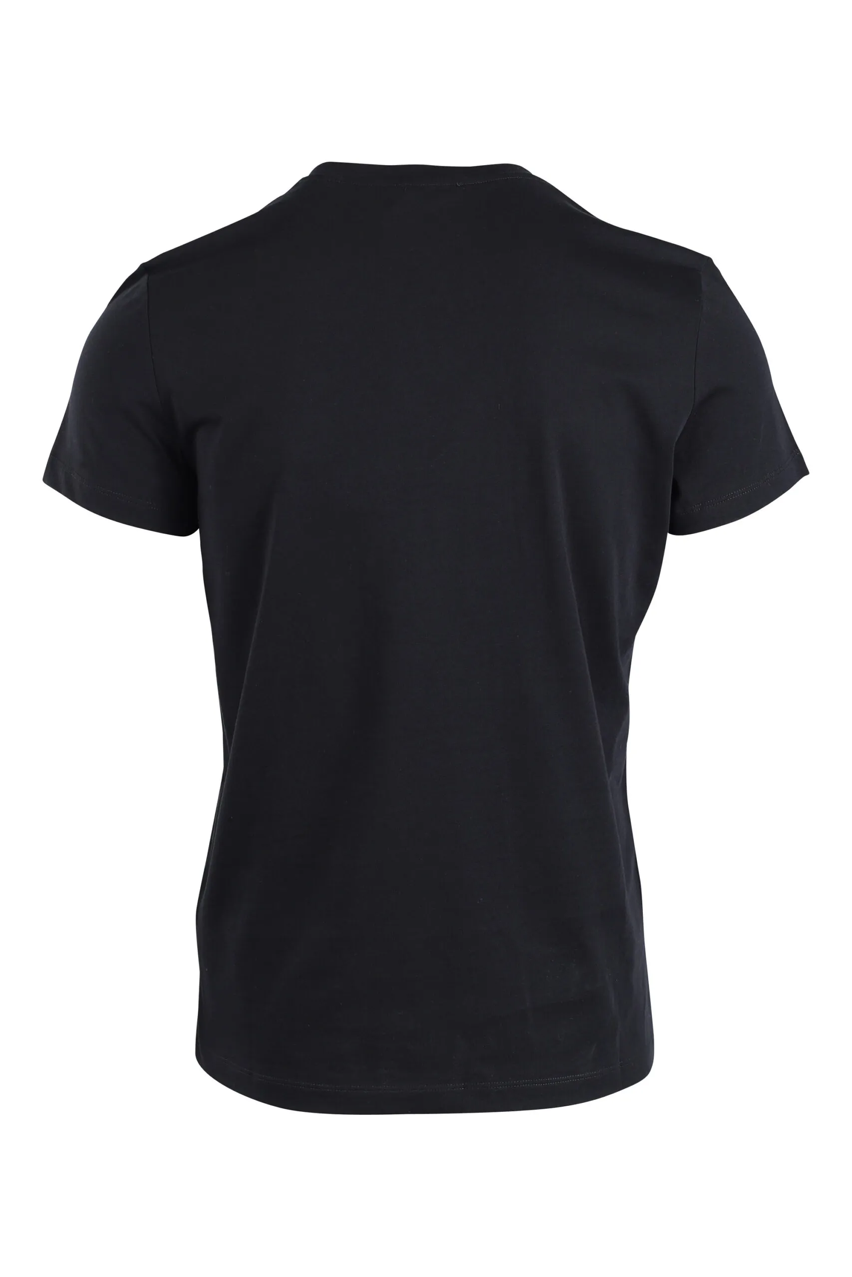 Camiseta negra con maxilogo plateado 