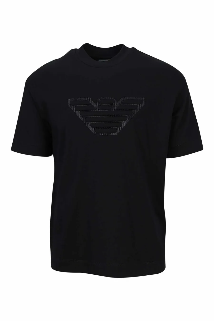 Camiseta negra con maxilogo águila monocromática