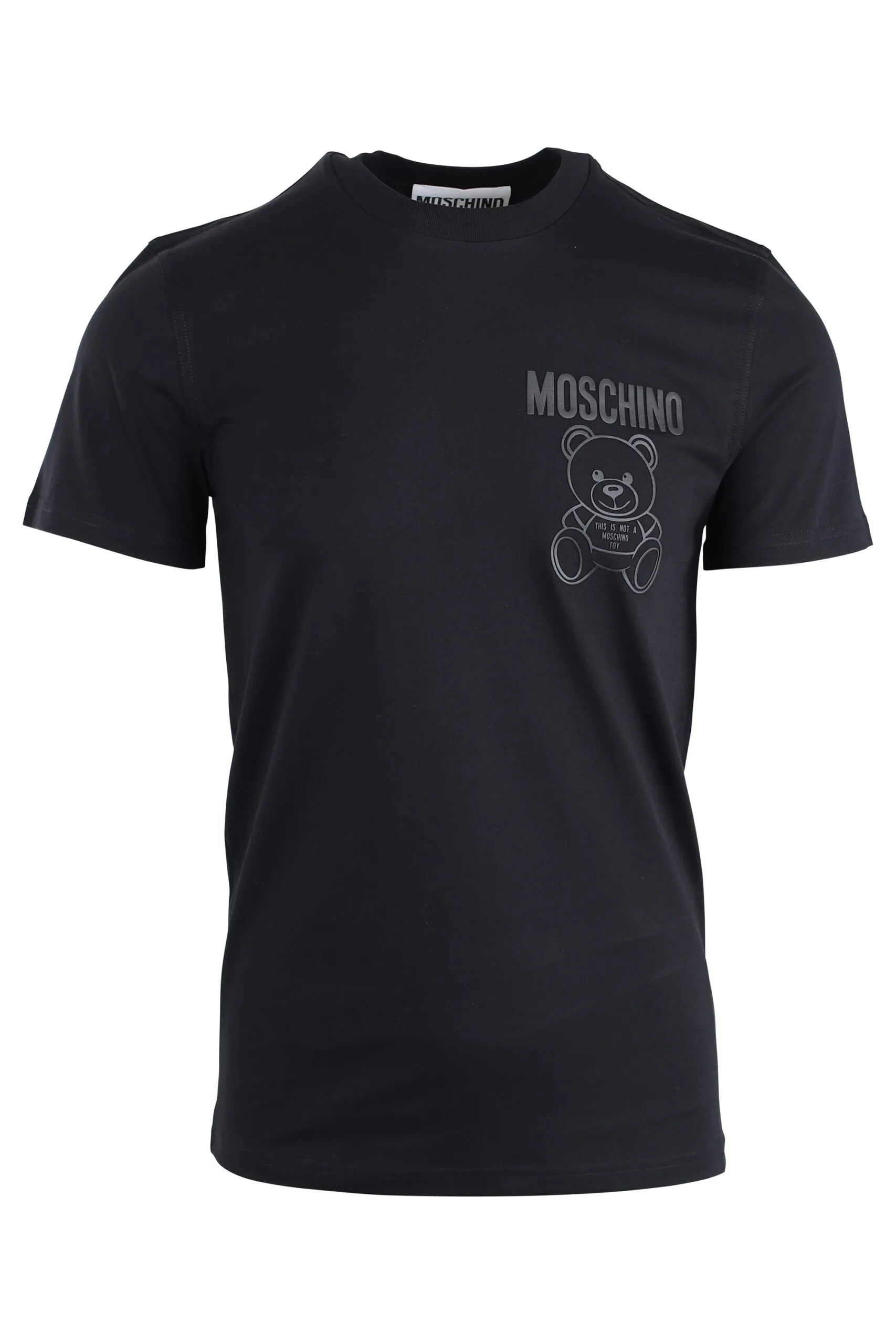 Camiseta negra con minilogo oso monocromático