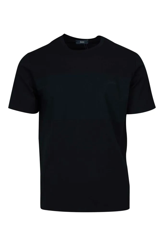 Camiseta negra de punto con logo