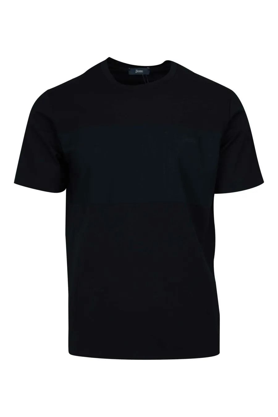 Camiseta negra de punto con logo