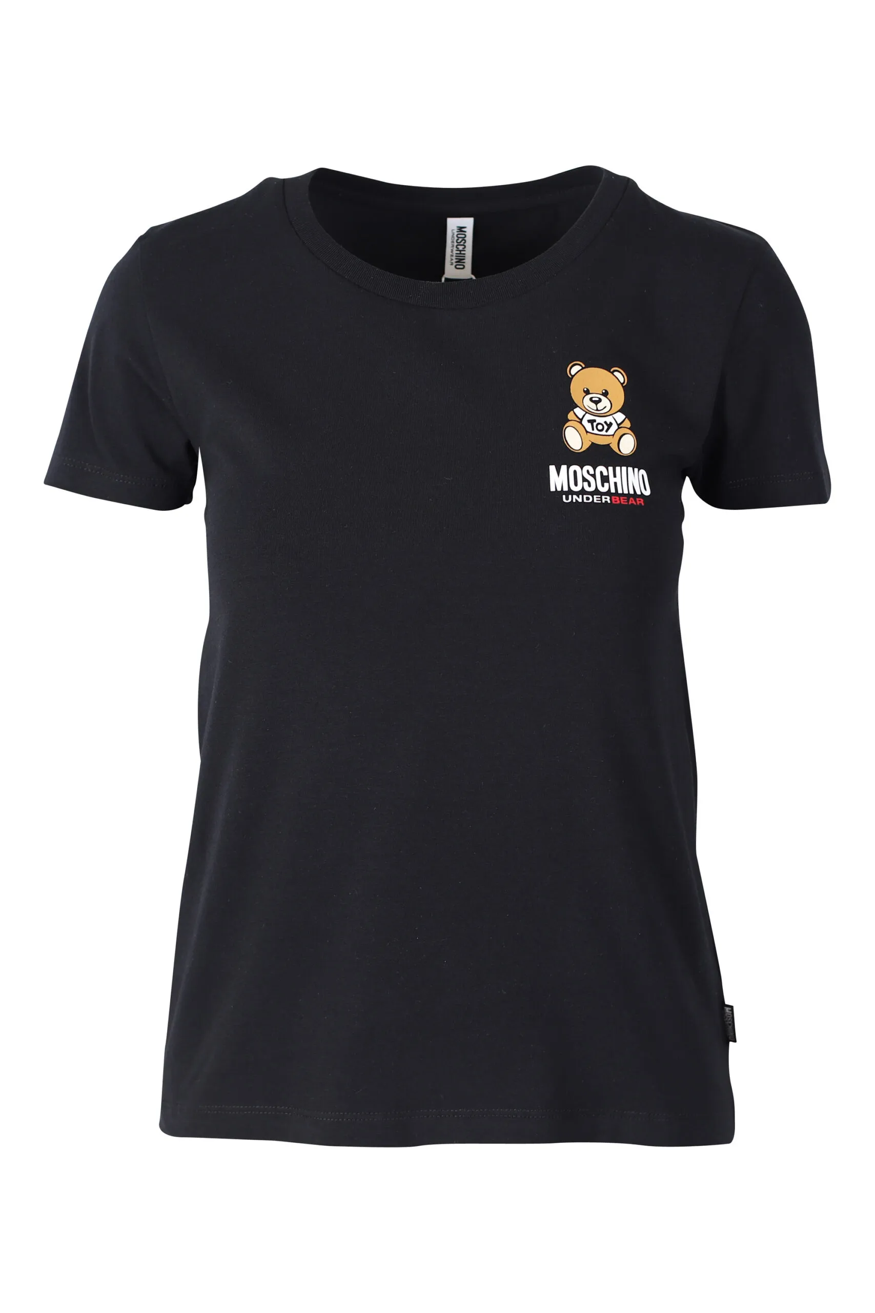 Camiseta negra slim fit con logo oso underbear