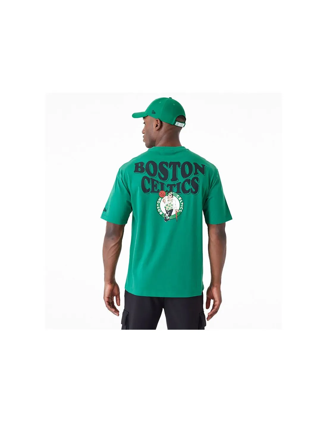 Camiseta New Era Oversized Boston Celtics NBA Script Verde