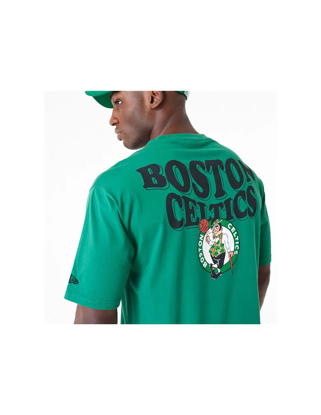 Camiseta New Era Oversized Boston Celtics NBA Script Verde