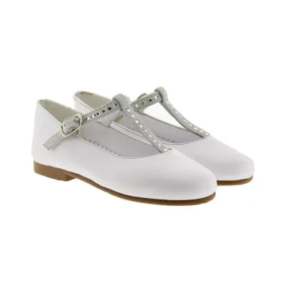 CARRILEMERCEDITAS BEBé TIPO T PIEL STRASS HEBILLA CARRILE P886