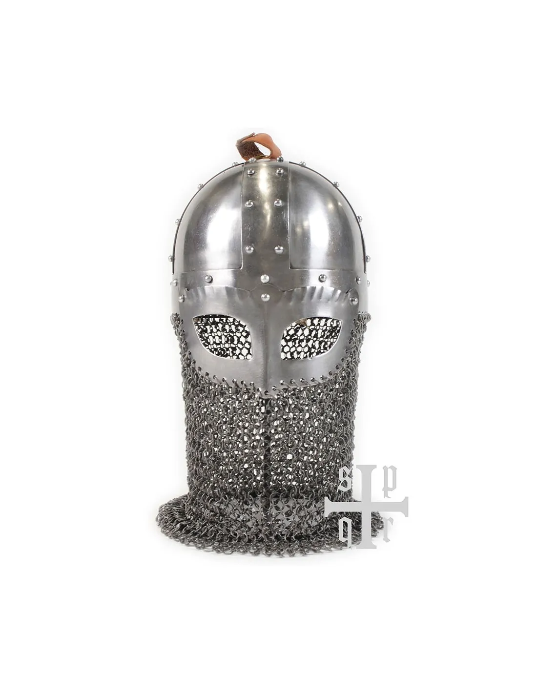 Casco Vikingo funcional con antifaz, verdugo y cabello incorporado