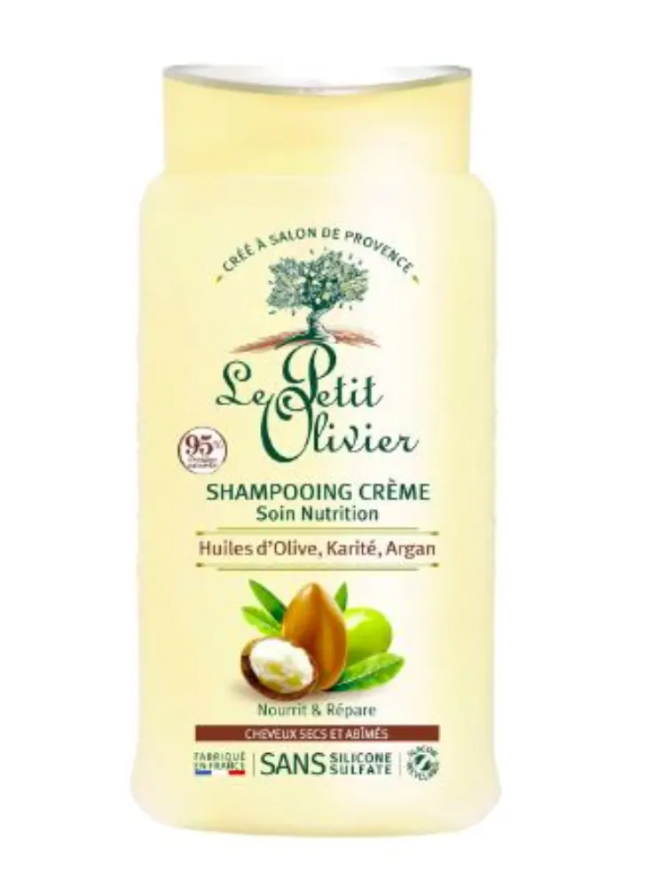 Champú en crema con aceite de oliva, argán y karite para cabello seco 250 ml