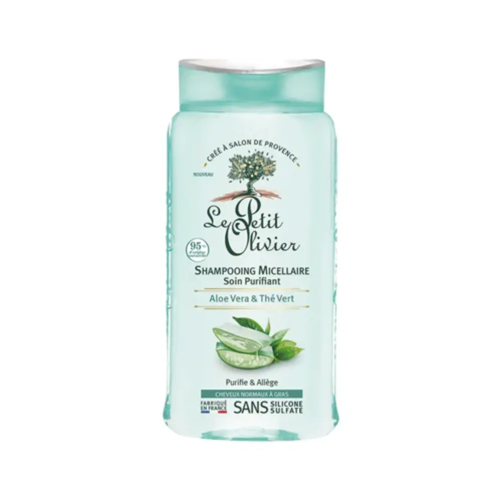 Champú micelar purificante con aloe vera y té verde para cabello normal a graso 250 ml