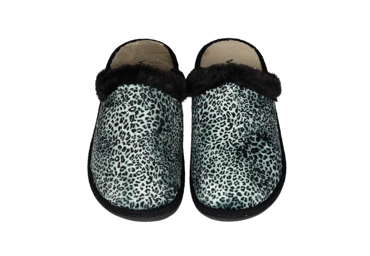 Chinela Animal Print Negr0 Filo Pelo CuÑa Baja
