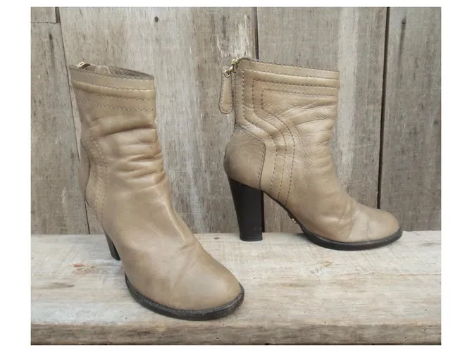 Chloé Botines Beige 