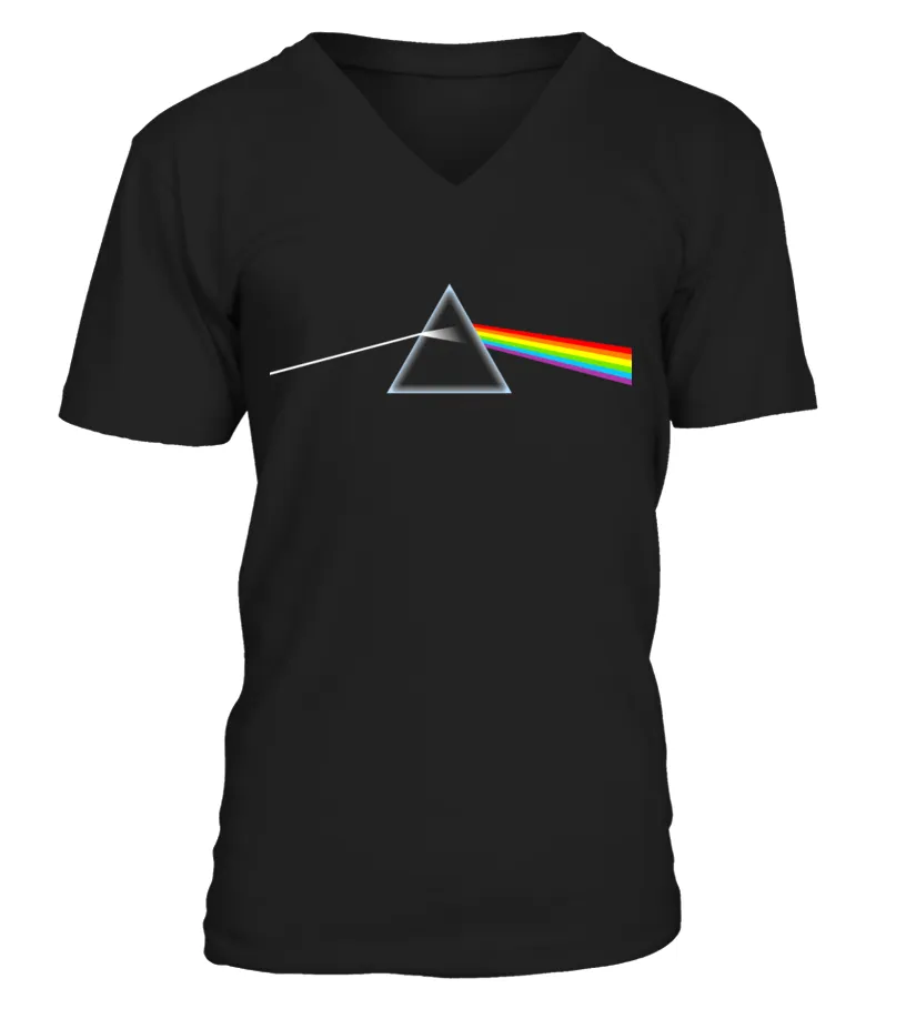 COVER001BK. DARK SIDE OF THE MOON  PINK FLOYD (2) CAMISETA CUELLO EN V UNISEX