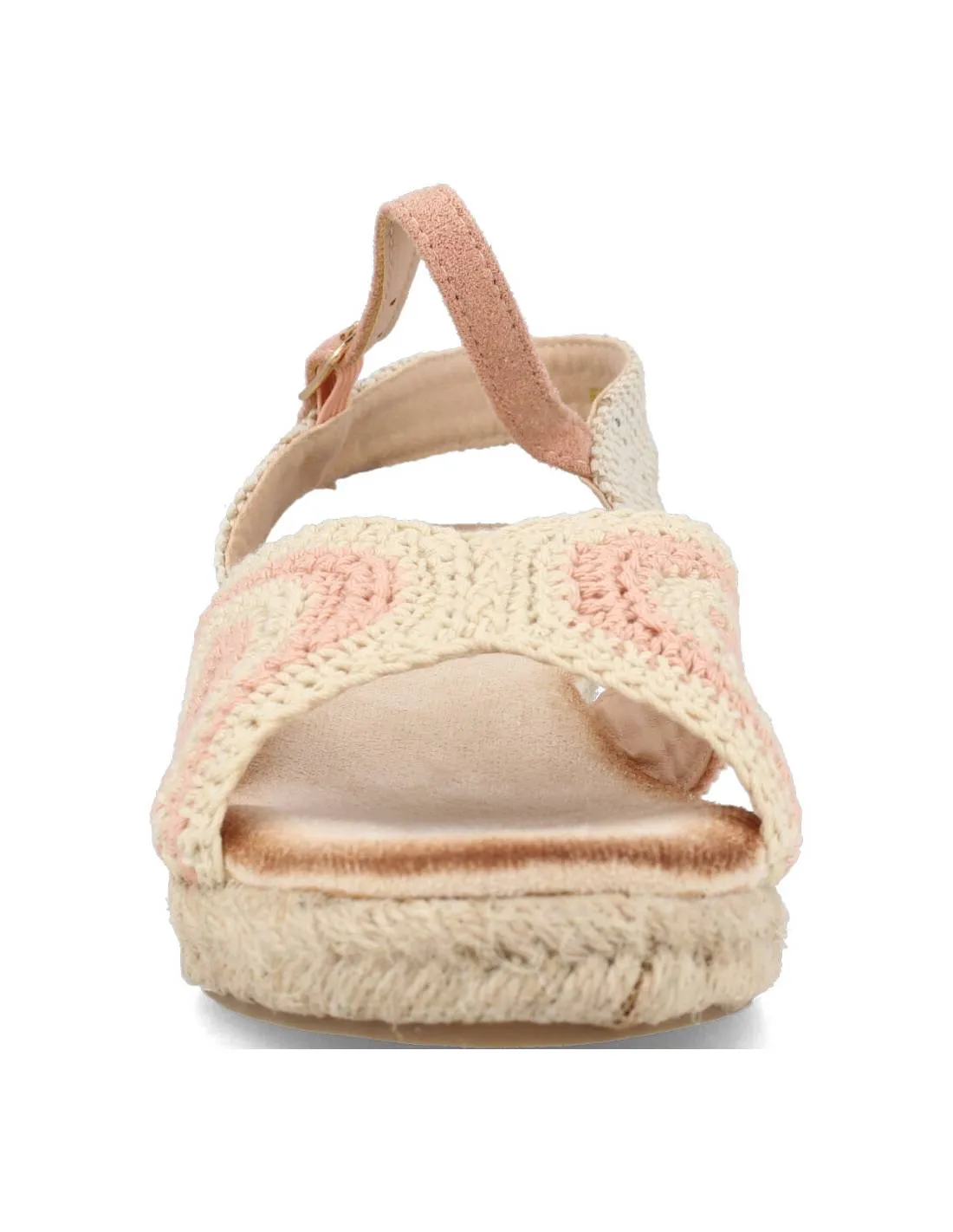 Cuña Esparto Crochet Rosa