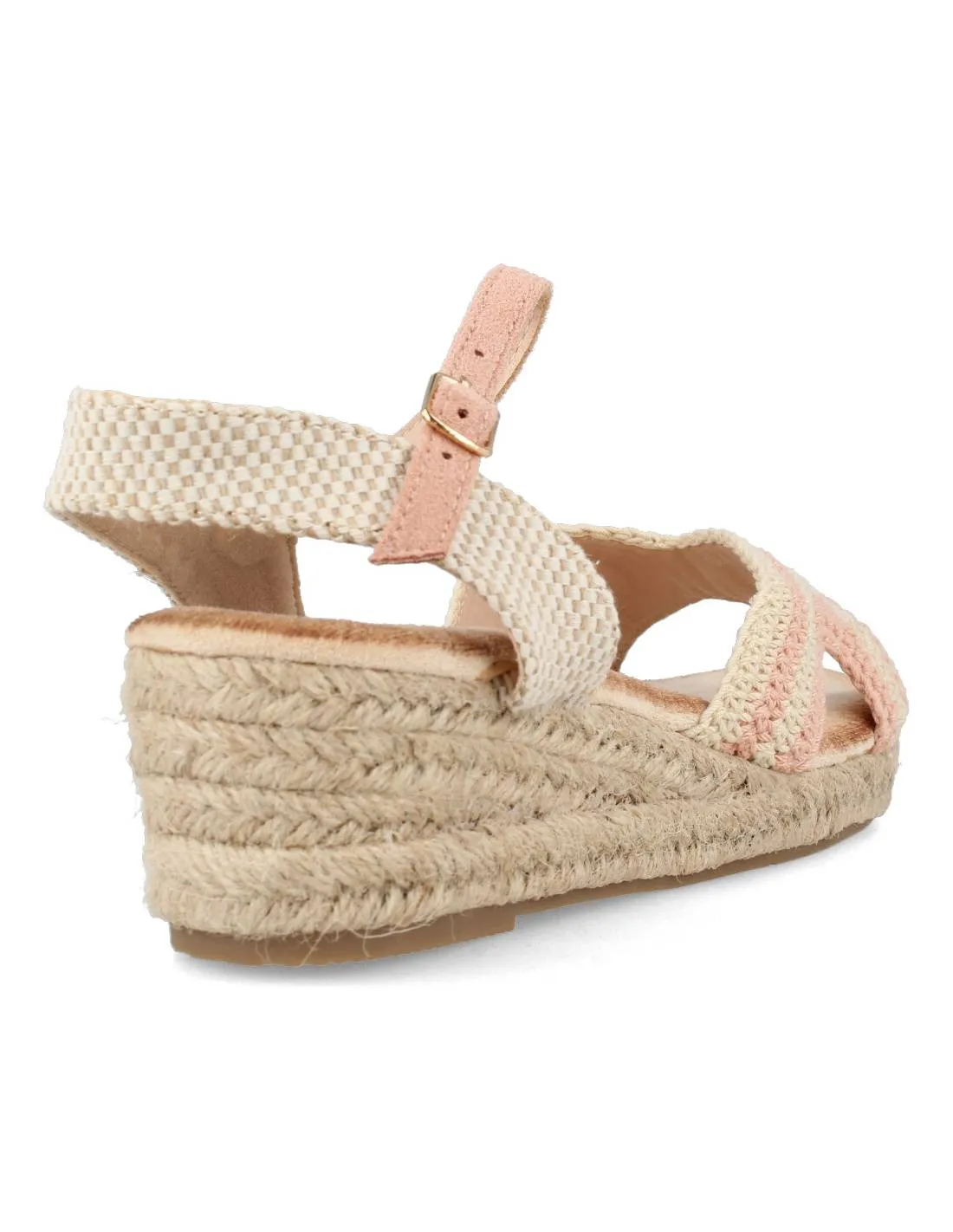 Cuña Esparto Crochet Rosa