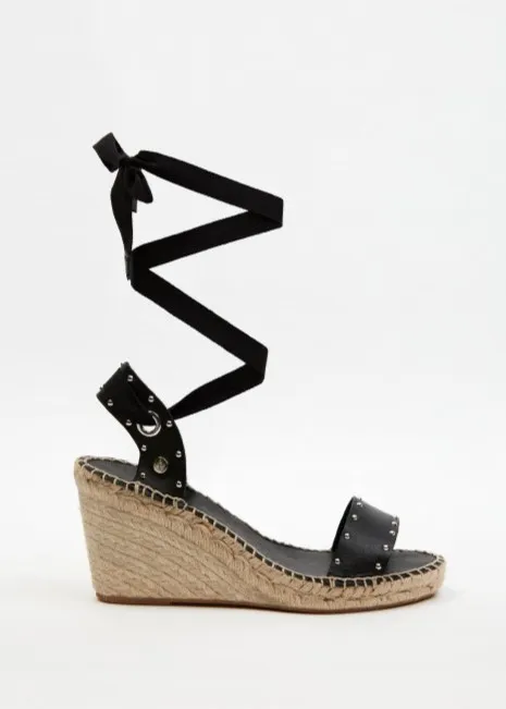 Cuñas piel Tina Negro