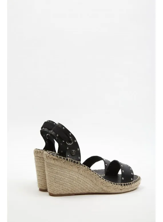 Cuñas piel Tina Negro