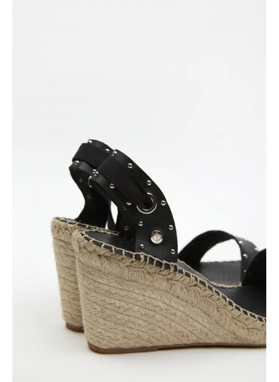 Cuñas piel Tina Negro