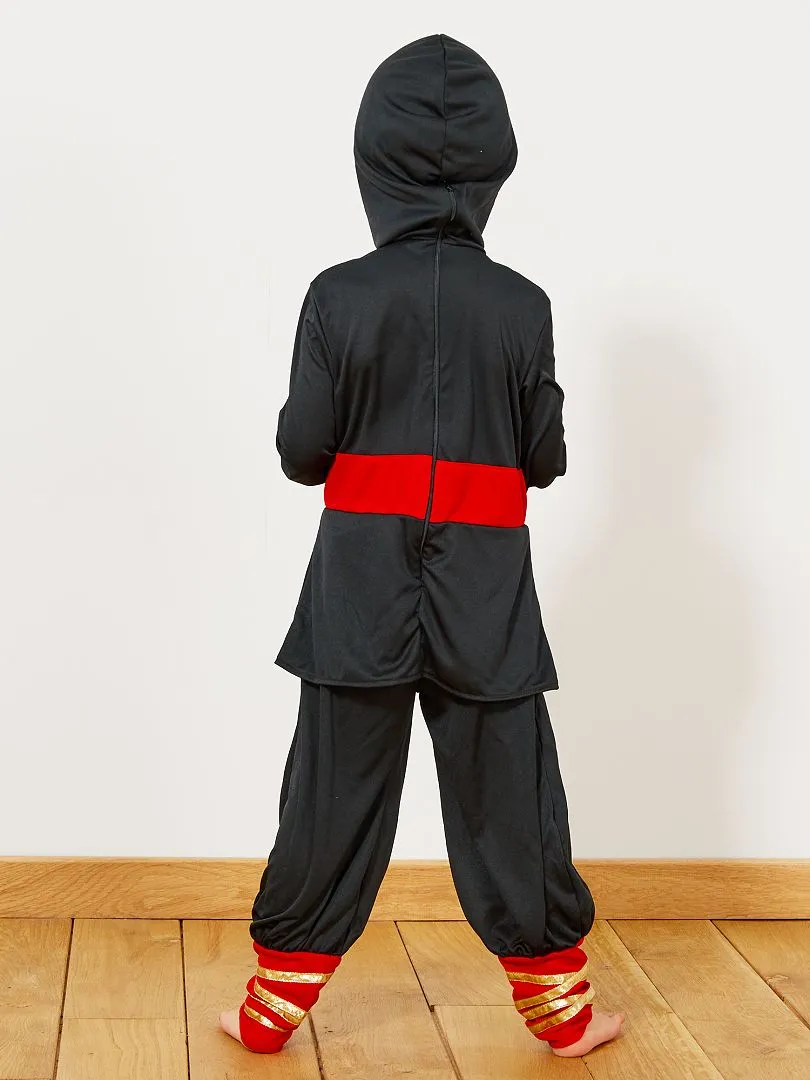 DISFRAZ DE NINJA + ACCESORIOS  NEGRO/ROJO