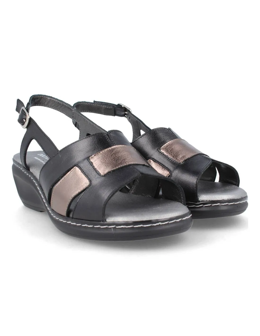 DOCTOR CUTILLAS  SANDALIA TIRAS DELANTERAS COMBINADA NEGRO