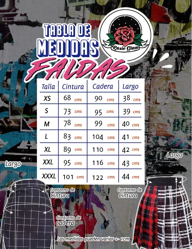 FALDA PLISADA ESCOSESA COLORES  ROSIEGLAM
