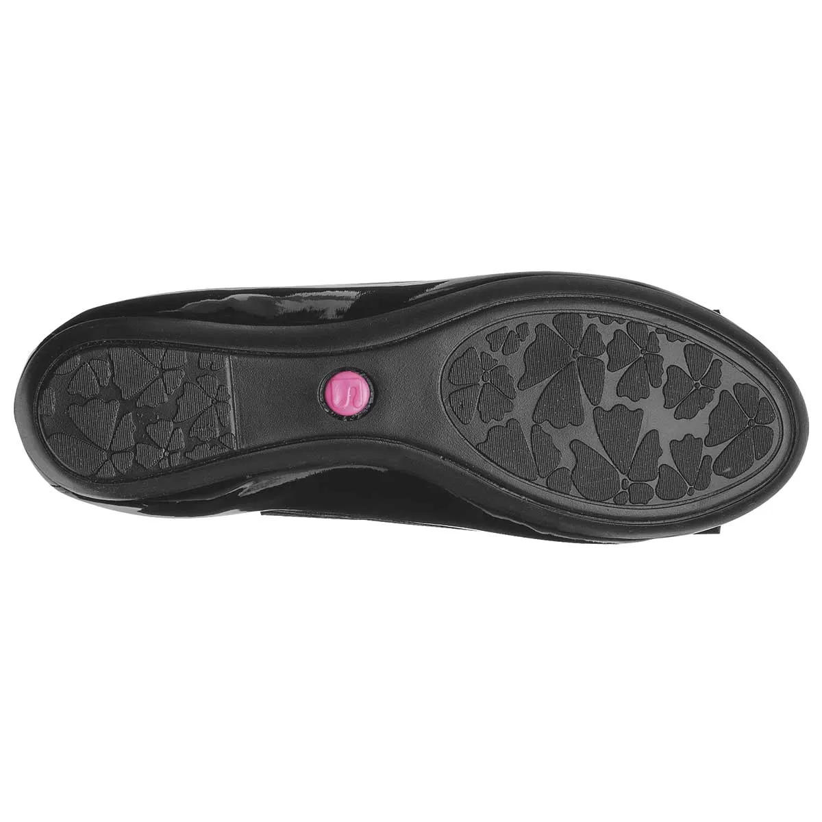 Flats Exterior Sintético Color Negro De Charol Para Niña De Coqueta