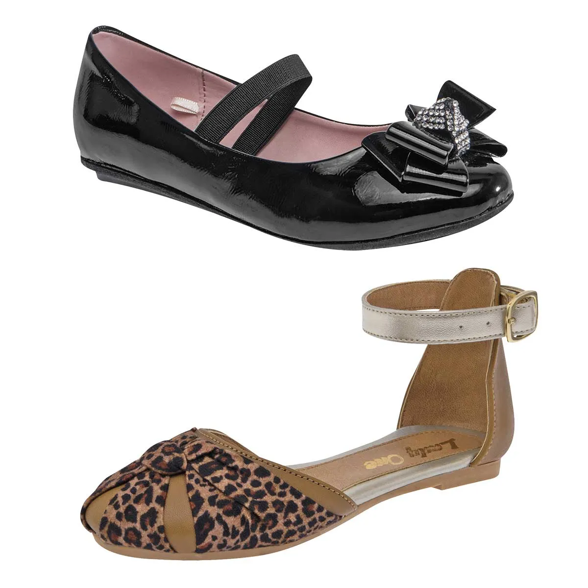 Flats Exterior Sintético Color Negro Para Niña De RBCOLLECTION