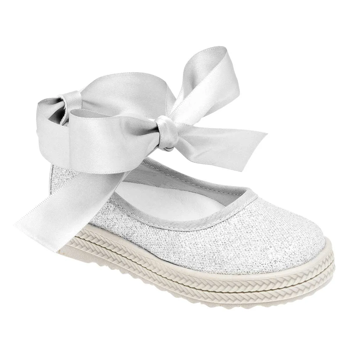 Flats Exterior Textil Color Plata Para Niña De Baby Pop's