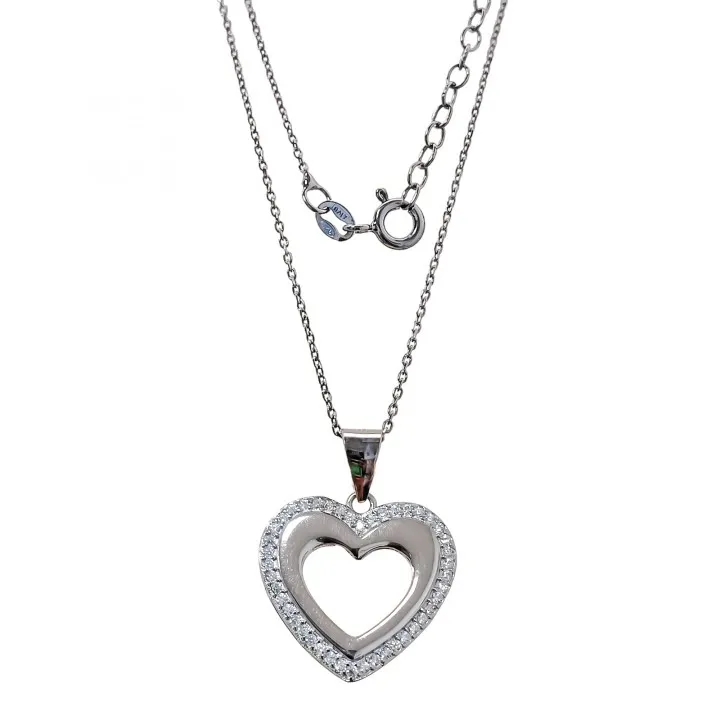 Gargantilla Plata Corazón Circonitas