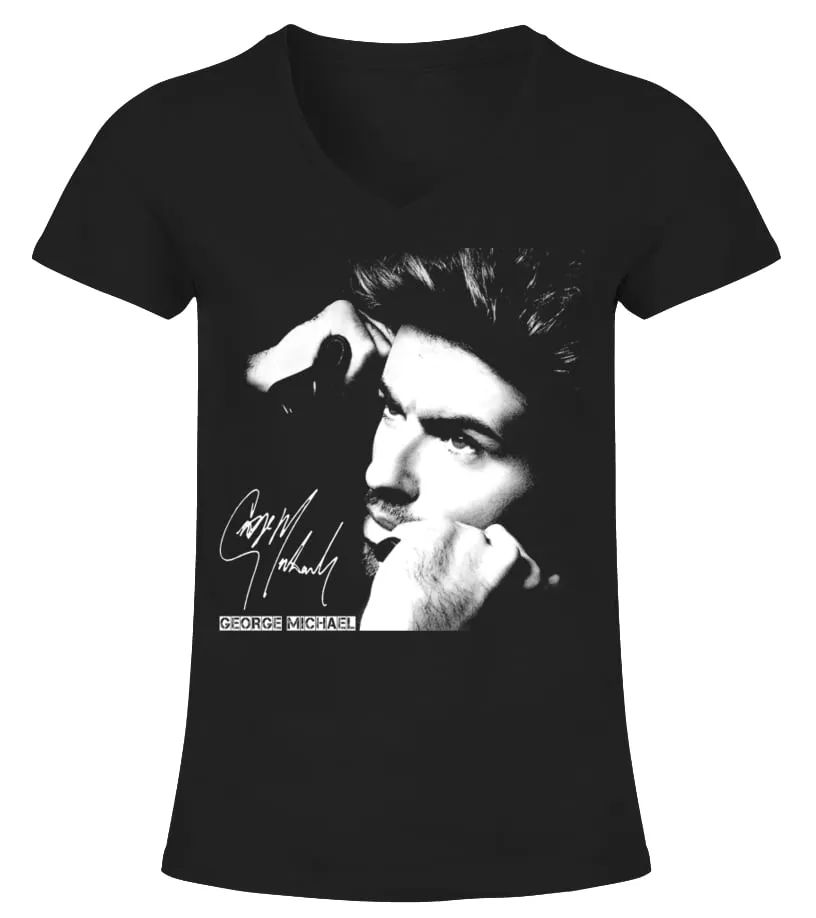 George Michael signature Camiseta cuello pico Mujer